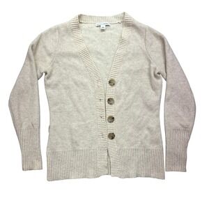 Banana Republic Wool Angora Rabbit Hair Blend‎ Cardigan Sweater Neutral Button S